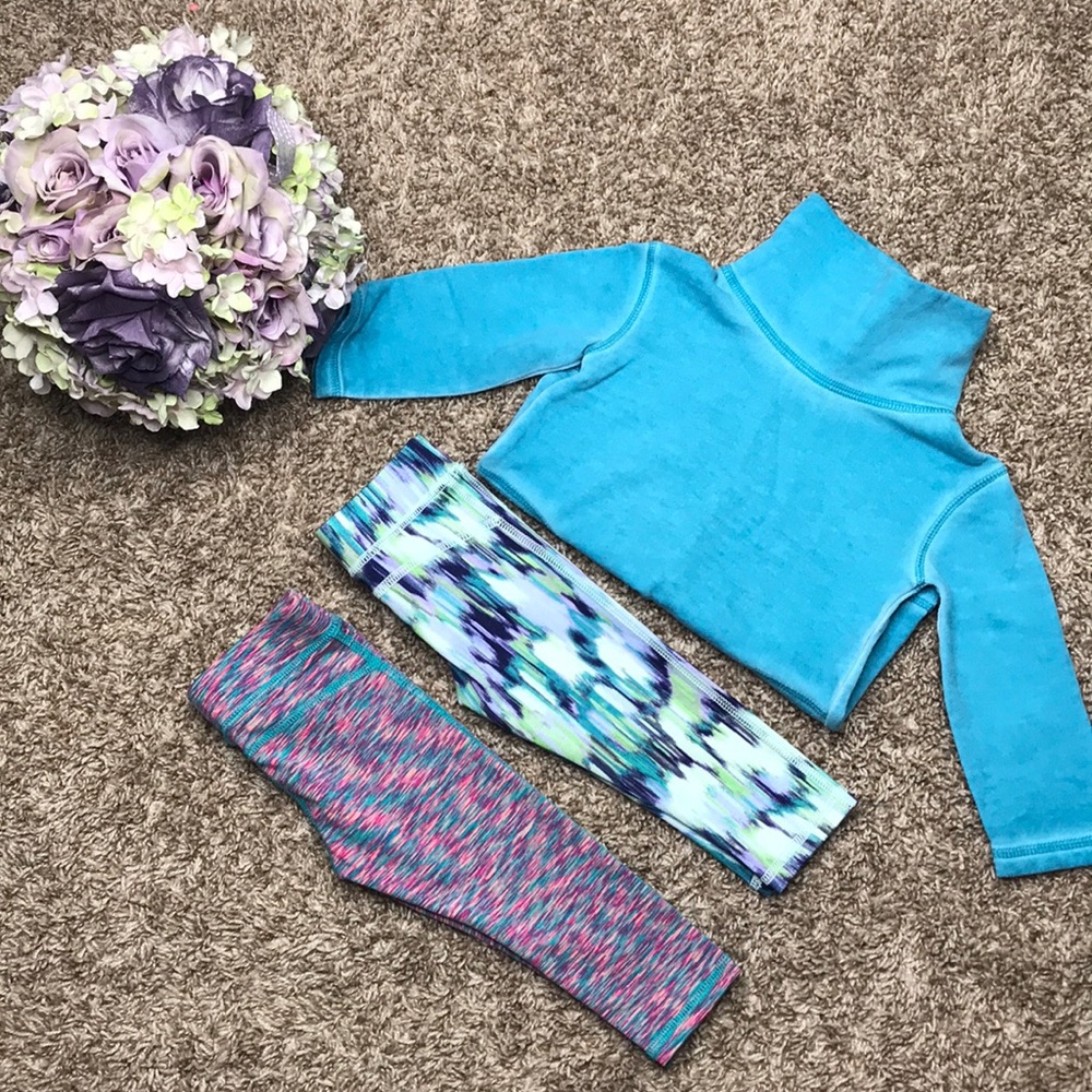 Girls Athletic Leggings with Tunic Turtleneck